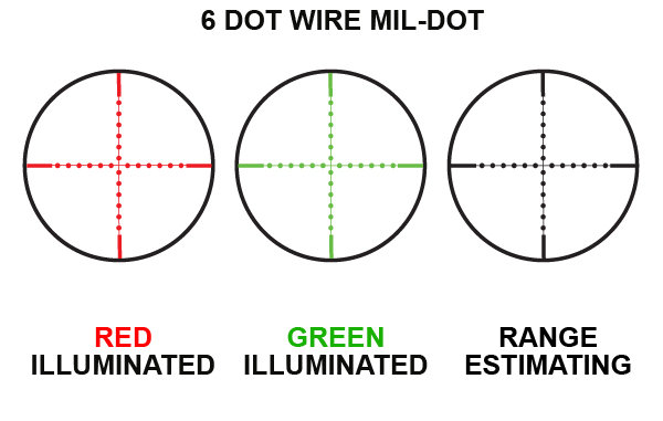 Оптический прицел Leapers Hunter 3-9X32 mil-dot, 25,4мм, Подсветка крас/зел, Сетка-нить, Кольца на "Ласточкин Хвост" 20 шт./кор.