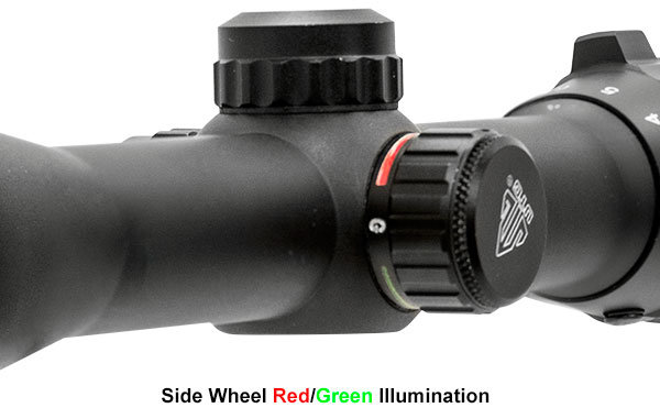 Оптический прицел LEAPERS HUNTER 3-9X32 MIL-DOT, 25,4ММ, подсветка красн./зелен., сетка - нить, кольца WEAVER