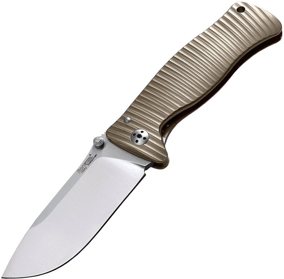 Нож LionSteel серии SR2 mini лезвие 78 мм, рукоять - титан, цвет бронзовый, в деревянной коробке