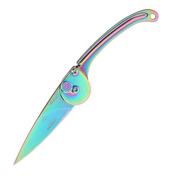 Нож Tekut сувенирный "Mini Pecker", лезвие 45, общ. 110, материал-нерж.сталь, цв-спектр.