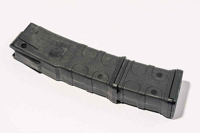 Магазин Pufgun на Сайга-9/ПП-Витязь, 9х19, 20 патронов, полимер, возможность укорочения, черный, 85гр.
