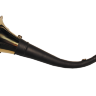Горн охотничий (кожаная отделка) 50 см, круглый, цвет тёмно-коричневый