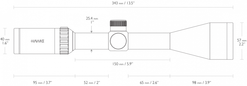Оптический прицел Hawke Vantage IR 3-9x50 Mil-Dot с подсветкой (14230)