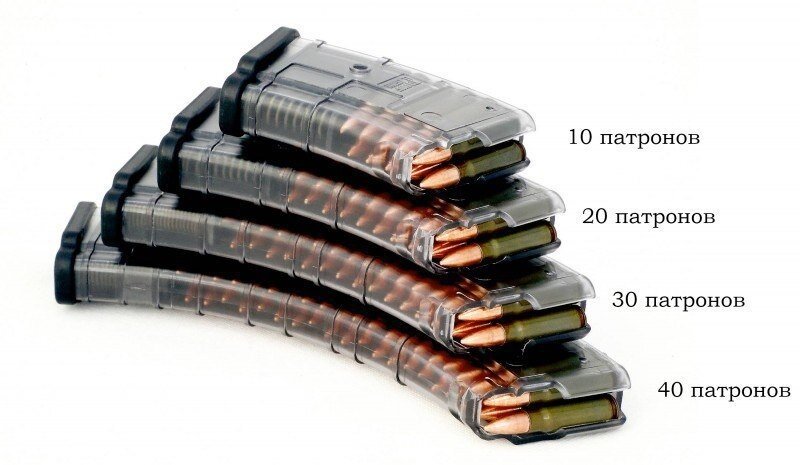 Магазин Pufgun на ВПО-133/Сайга-МК/М, 40 патронов, прозрачный