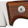 Нож LionSteel серии Hunting лезвие 90 мм фиксированное, рукоять-дерево кокоболо, кожаный чехол
