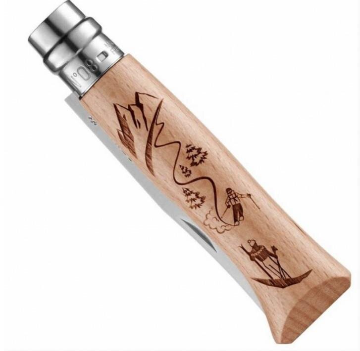 Нож Opinel серии Tradition Alpine Adventures №08, клинок 8,5см, skiing