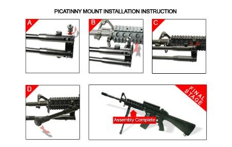 Сошки Leapers UTG для установки на оружие, регулируемые, на антабку и Picatinny, высота 23-28 см