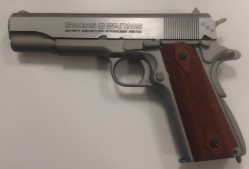 Пневматический пистолет Swiss Arms SA1911 Seventies Stainless, к.4,5мм