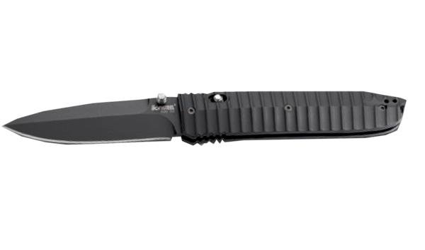 Нож LionSteel серии Daghetta лезвие 80 мм черное, рукоять - анодированный алюминий, чёрная