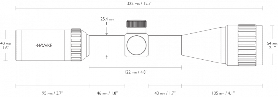 Оптический прицел Hawke Vantage IR 3-9x40 AO Mil-Dot с подсветкой (14225)