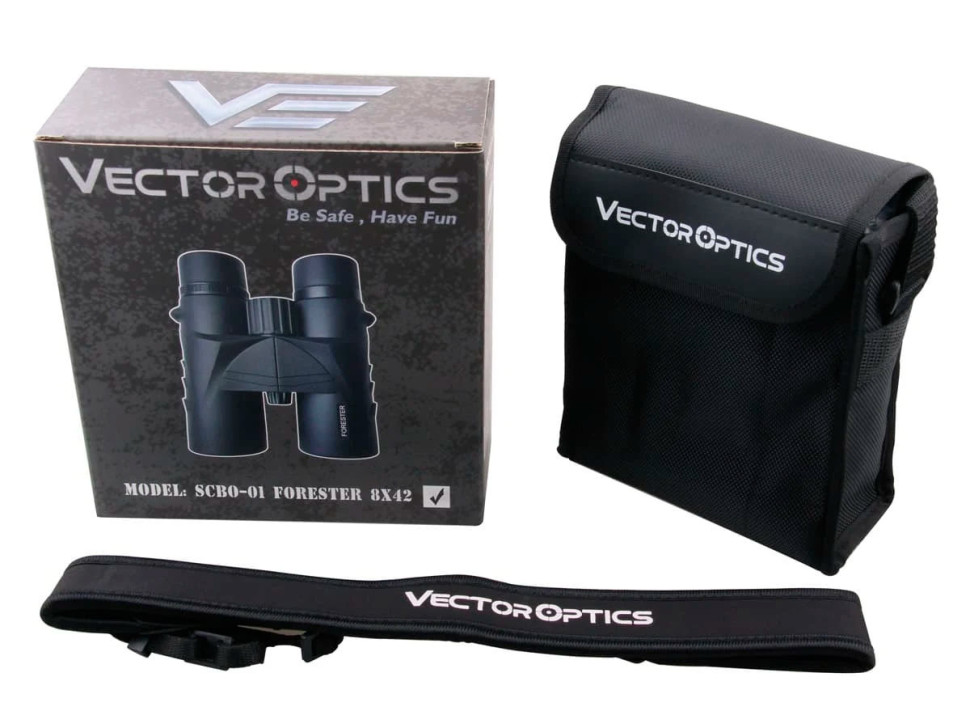 Бинокль Vector Optics Forester 8x42, Roof-призмы BaK-4, IPX6, чёрный