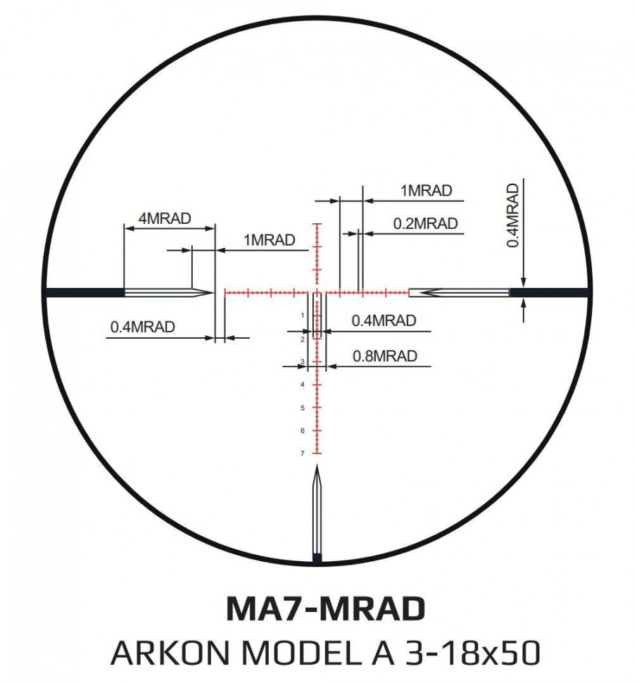 Оптический прицел ARKON Model A 3-18x50