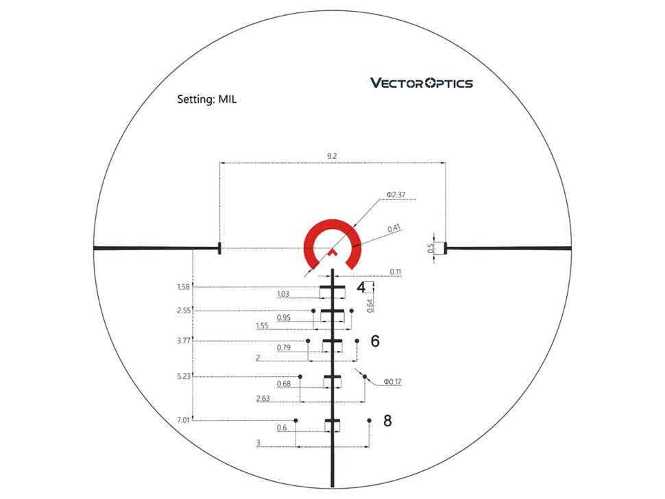 Прицел Vector Optics Continental 34mm 1-6x28 FFP, сетка VCT-BNW (MIL)