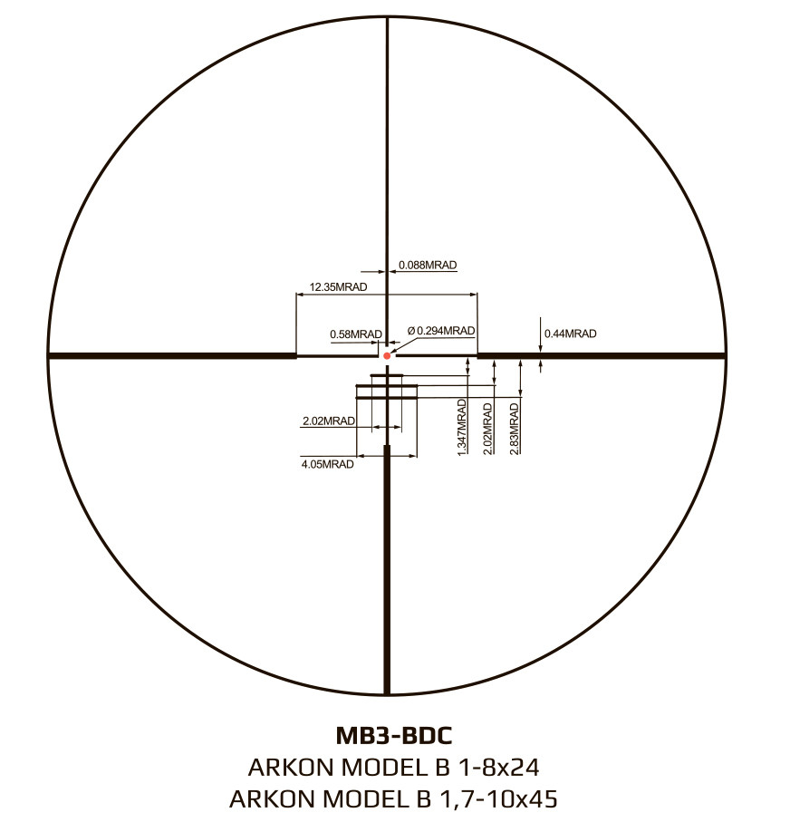 Оптический прицел ARKON Model B 1,7-10x45