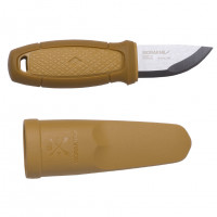 Нож Morakniv Eldris, нержавеющая сталь, цвет желтый, ножны, шнурок, огниво, 13523