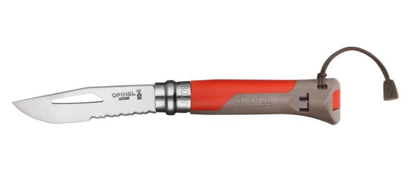 Нож Opinel серии Specialists Outdoor №08, красный/серый