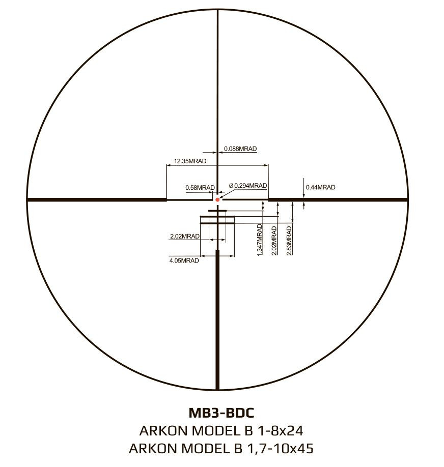 Оптический прицел ARKON Model B 1-8x24