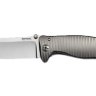 Нож LionSteel серии SR-1 лезвие 94 мм, рукоять - титан, цвет серый, в деревянной коробке