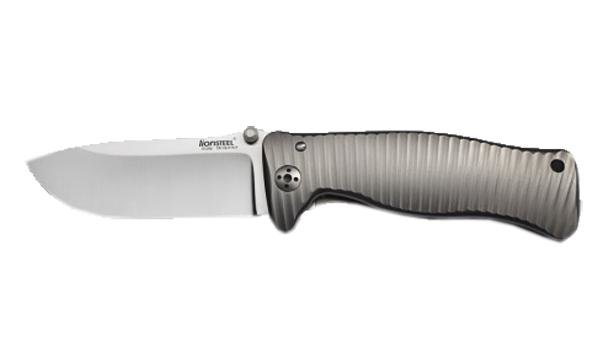 Нож LionSteel серии SR-1 лезвие 94 мм, рукоять - титан, цвет серый, в деревянной коробке