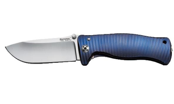 Нож LionSteel серии SR-1 лезвие 94 мм, рукоять - титан, цвет фиолетовый, в деревянной коробке