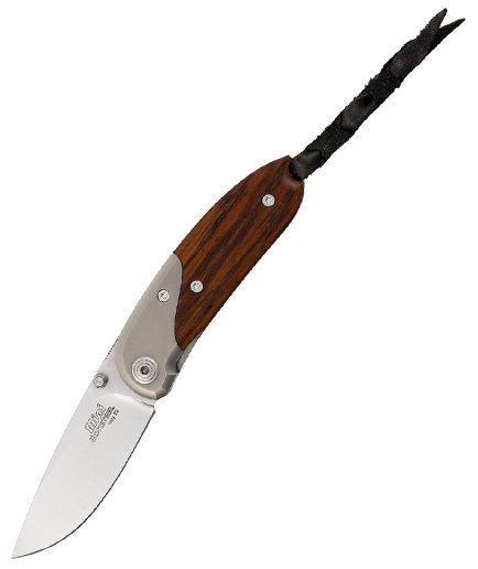 Нож LionSteel серии Mini лезвие 60 мм, рукоять - оливковое дерево, крепление на ремень