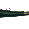 Горн охотничий (кожаная отделка) 16 см, плоский, цвет тёмно-зелёный