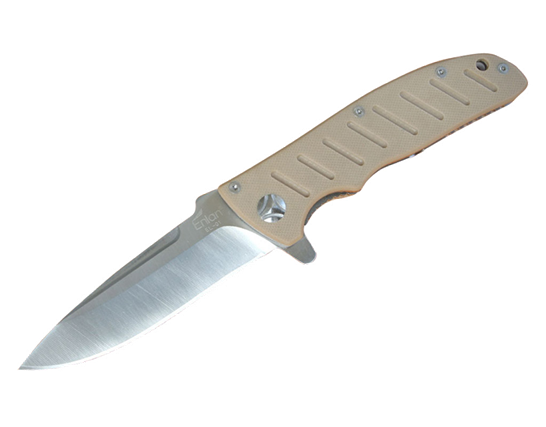 Нож Sanrenmu серии Athletic, лезвие 92 мм, рукоять бежевая G10, крепление на ремень