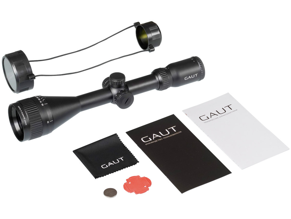 Прицел Gaut Quartz 4-12x50AO, сетка 2 (Mil-Dot), подсветка