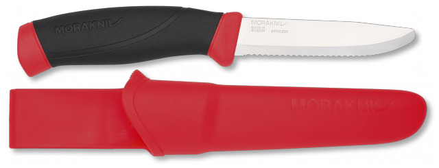 Нож Morakniv Companion Rescue SRT Safe, серейтор, сигнальный красный