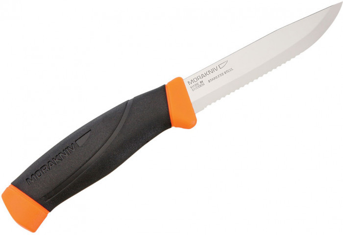 Нож Morakniv Companion SRT, серейтор 2/3, сигнальный оранжевый