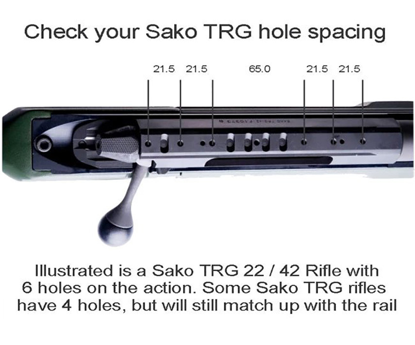 Основание Contessa, Picatinny, на SAKO TRG 42/22, 0MOA Основание Contessa, Picatinny, на SAKO TRG 42/22, 0MOA